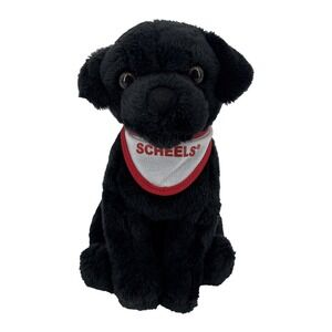 JAAG Scheels 6.5" Sitting Black Lab / Labrador Plush Puppy with‎ Neck Scarf Toy
